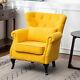 Chesterfield Wing Back Armchair Deep Button Fabric Fireside Chair Lounge Sofa