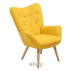 Chesterfield Wing Back Armchair Fabric Fireside Seat Living Room Leisure Chair