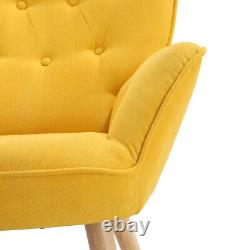 Chesterfield Wing Back Armchair Fabric Fireside Seat Living Room Leisure Chair