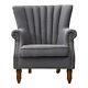 Chesterfield Wing Back Chair Armchair Fireside Sofa Button Tufted/scallop Back
