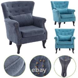 Chesterfield Wing Back Chair Fireside Lounge Chair Scallop Tub Cocktail Armchair