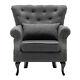 Chesterfield Wing Back Chair High Back Button Armchair Fireside Bedroom Lounge