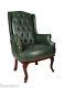 Chesterfield Wing Back Fireside Check Fabric Recliner Armchair Sofa Lounge Chair