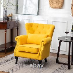 Chesterfield Wing Back Queen Anne Armchair Fireside Lounge Chair Cafe Seat Sofa