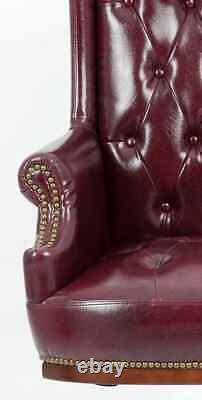 Chesterfield Wing Back Queen Anne High Back Fireside Armchair Sofa Chair Leather