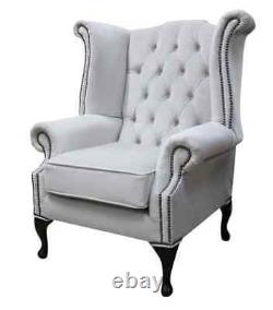 Chesterfield Wing Back Queen Anne High Back Fireside Armchair Sofa Chair Lounge