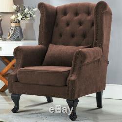 Chesterfield Wing Back Queen Anne Lounge Chair Fireside Armchair Sofa Soft Seat