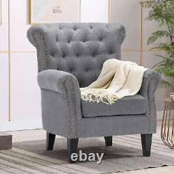 Chesterfield Wingback Queen Anne High Back Fireside Armchair Sofa Chair Rollback