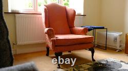 Chesterfield armchair fabric wingback occasional fireside chair