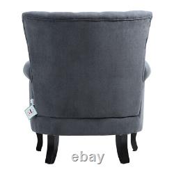 Classic Grey Fabric High Back Single Sofa Armchair Living Room Fireside Chair