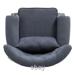 Classic Grey Fabric High Back Single Sofa Armchair Living Room Fireside Chair