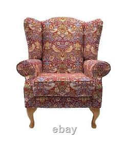Classic Wingback Fireside Chair-Presented In Luxury William Morris Style Design