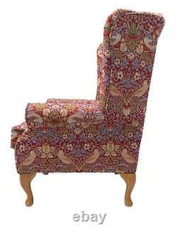 Classic Wingback Fireside Chair-Presented In Luxury William Morris Style Design