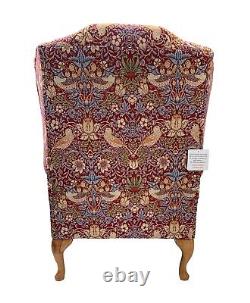 Classic Wingback Fireside Chair-Presented In Luxury William Morris Style Design