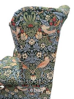 Classic Wingback Fireside Chair-Presented In Luxury William Morris Style Design