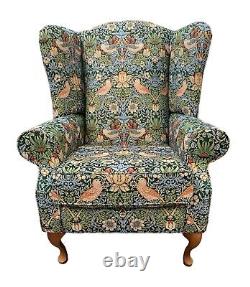 Classic Wingback Fireside Chair-Presented In Luxury William Morris Style Design