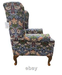 Classic Wingback Fireside Chair-Presented In Luxury William Morris Style Design