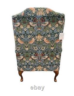 Classic Wingback Fireside Chair-Presented In Luxury William Morris Style Design
