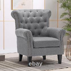 Classical Luxury Tufted Chesterfield Chair Wing Back Fireside Armchair Club Sofa