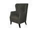 Colonial Fabric Wingback Fireside Lounge Charcoal Armchair Living Room Bedroom