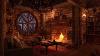 Cozy Hut Ambience Gentle Night Rain U0026 Fireplace