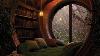 Cozy Reading Nook Ambience Heavy Rain On Window Sounds And Crackling Fire