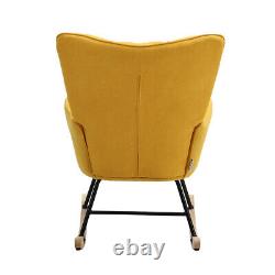 Cube Cushion Upholstered Rcoking Chair Armchair Balcony Rocker Chair Wing Back