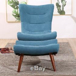 Curved Wing Back Egg Chair Recliner Fireside High Back Sofa Armchair & Footstool