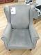 Dunelm Fireside Armchair In Grey Velvet-style Material Cs W55