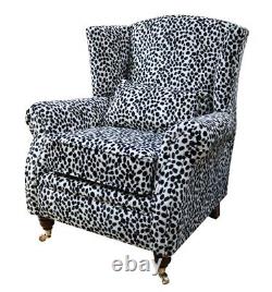 Dalmation Fireside Queen Anne High Back Wing Chair Accent Animal Print