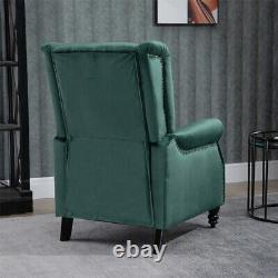 Dark Green Recliner Chair Armchair Sofa WingBack Fabric Fireside Leisure Velvet