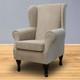 Dimple Mink Wingback Armchair Handmade Accent Fireside Chair British Bespoke