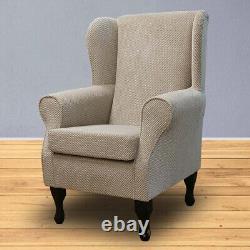 Dimple Mink Wingback Armchair Handmade Accent Fireside Chair British Bespoke