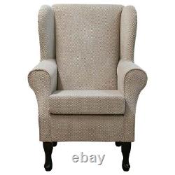 Dimple Mink Wingback Armchair Handmade Accent Fireside Chair British Bespoke