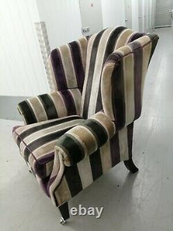 Duresta'somerset' Wing Back Chair Stripe, Wingback Devonshire, Fireside 1/2