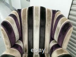 Duresta'somerset' Wing Back Chair Stripe, Wingback Devonshire, Fireside 1/2