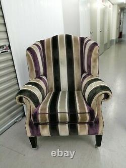 Duresta'somerset' Wing Back Chair Stripe, Wingback Devonshire, Fireside 2/2
