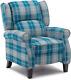 Eaton Wing Back Fireside Check Fabric Recliner Armchair Sofa Chair Reclining Cin