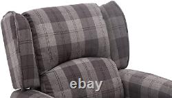 Eaton Wing Back Fireside Check Fabric Recliner Armchair Sofa Chair Reclining Cin