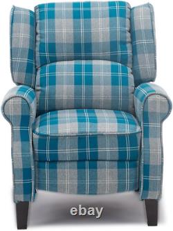 Eaton Wing Back Fireside Check Fabric Recliner Armchair Sofa Chair Reclining Cin