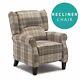 Eaton Wing Back Fireside Check Fabric Recliner Armchair Sofa Lounge Armchair