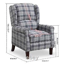 Eaton Wing Back Fireside Check Fabric Recliner Armchair Sofa Lounge Chair Uk