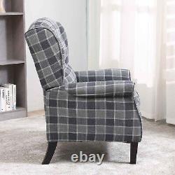 Eaton Wing Back Fireside Check Fabric Recliner Armchair Sofa Lounge Chair Uk