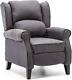 Eaton Wing Back Fireside Herringbone Fabric Recliner Armchair Sofa Chair Reclini