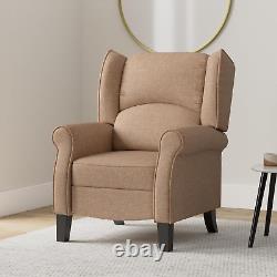 Eaton Wing Back Fireside Herringbone Fabric Recliner Armchair Sofa Chair Reclini