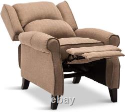 Eaton Wing Back Fireside Herringbone Fabric Recliner Armchair Sofa Chair Reclini