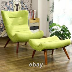 Extra Large Wing Back Armchair Dove Egg Lounger Fireside Lounge Sofa+Footstool