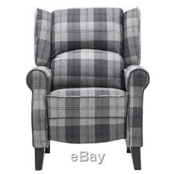 Fabric Recliner Armchair High Back Winged Sofa Reclining Chair Fireside Bedroom