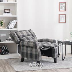 Fabric Recliner Armchair High Back Winged Sofa Reclining Chair Fireside Bedroom