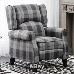 Fabric Recliner Armchair High Back Winged Sofa Reclining Chair Fireside Bedroom